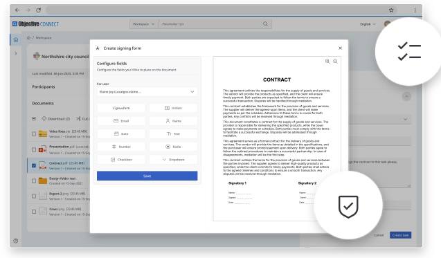 OBJECTIVE Connect signing interface